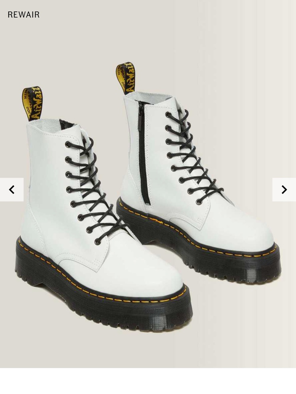 Vintage Dr Martens 1460 white platform boots